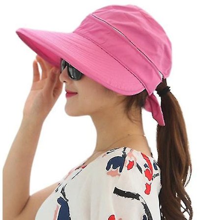 Kvinner Konvertibel Strand Visirhatt Dame Sommer Solhatt Solcaps Stor Kant Strandhatt Foldbar Sommer Caps_cv (FMY)