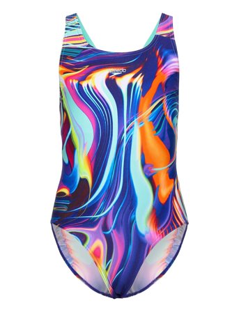 Girls Digital Allover Leaderback Patterned Speedo