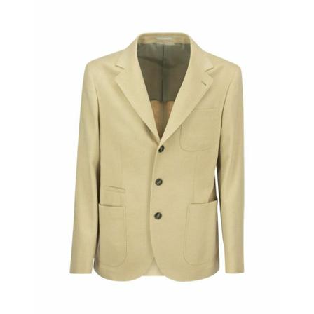 Brunello Cucinelli, Camel Jacket with patch pockets Beige, Heren, Maat:L