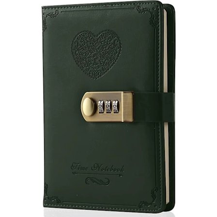 Dagbok med lås for jenter - Lærlås journal søt hemmelig dagbok notatbok med kombinasjonslås for kvinner voksne B6 størrelse 5.3