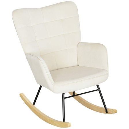 Rootz keinutuoli - Hoitotuoli - Rentoutumistuoli - Velvet pehmuste - 98cm x 71cm x 101cm