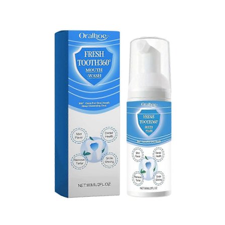 Munrengöringsmousse - Fräschar upp andedräkten, gör tänderna vitare, stärker tandköttet, 60 ml