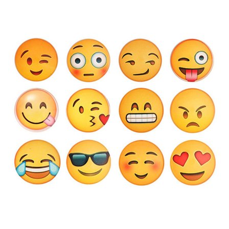 12-pack Emoji-magneter, glasleende starka magneter för kylskåp