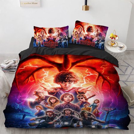 Stranger Things sengetøy polyester dynetrekk for filmkarakterer 135*200