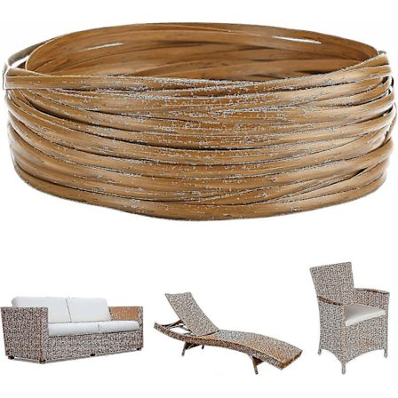 Flet Reparationssæt 37m 120ft Flet Reparationsmaterialer To-tonet Gradient Mørkebrun med Lysebrune Striber Plast Rattan Materiale til Patio Stol Repai
