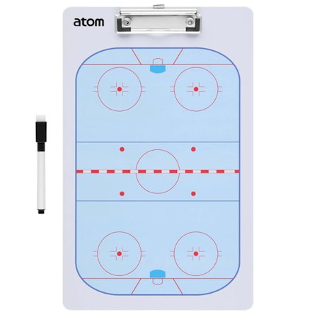 Jääkiekon taktiikkataulu, kaksipuolinen, sisältää tussin