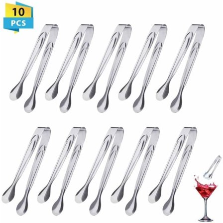 CDQ 10 stk. Slikstangtang, Rustfrit Stål Isstang Sæt