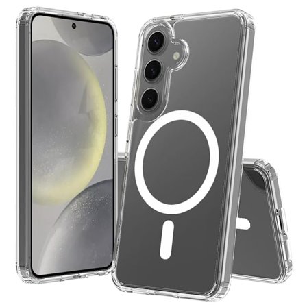 Samsung S24 Skal - Magsafe Skal Stöttåligt Skydd - Transparent / Genomskinligt