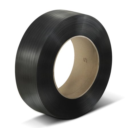 PP-Band för maskin, 12x0,55 mm, 3000 m, innerdiam. 200 mm, 2st/fp, svart