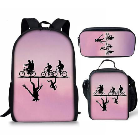 Stranger Things4 Student Skolväska Barn Unisex Ryggsäck Måltidsväska 12 Pen Bag