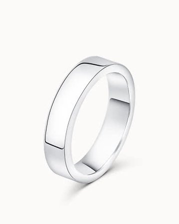 Smooth Ring for Him Alexander 18K White Gold 5mm - Engagement Rings & Wedding Rings from Vanbruun