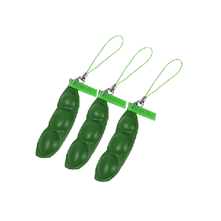 3 kappaleen edamame-avainperä fidget-leluja - Purista papua herne soijapapu lelulahja