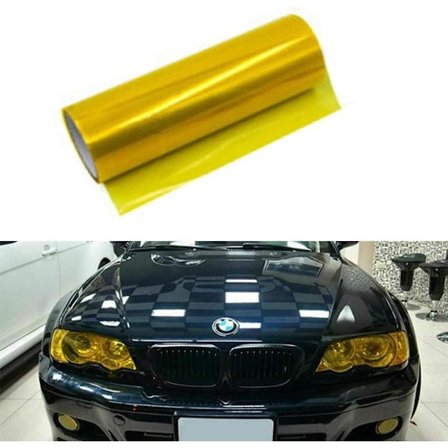 Auton valon kalvo, sävytetty vinyylikalvo ajovaloihin, takavaloihin, sumuvaloihin, keltainen, 30x 60cm