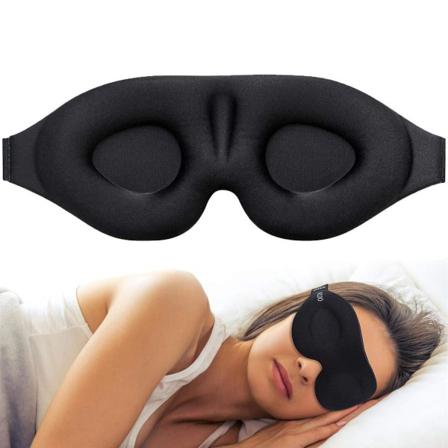 Unisex 3d Sovande Ögonmask För En Skön Nattsömn (svart)