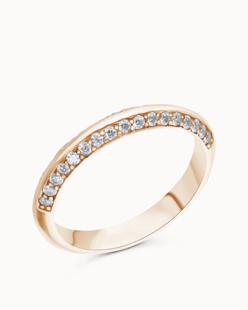 Alliancering Zoe 18K Rosaguld - Dubbla rader Naturlig Diamanter