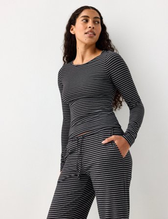 Lindex Top Pyjama Long Sleeve Jersey - Black - S