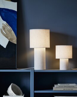 Bordlampe Leah tekstil Beige