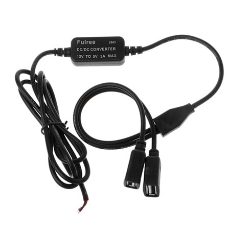 Autolaturi kaksois-USB-naarasliitin 12V - 5V 3A DC-DC-virtalähteelle