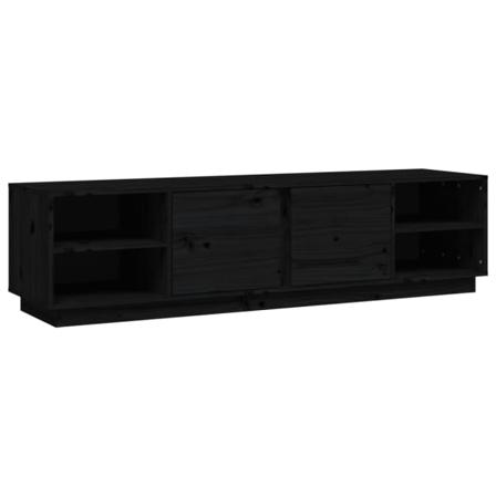 vidaXL Tv-bänk svart 156x40x40 cm massiv furu Svart