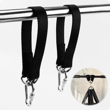 Pieces Hængekøjeslynger, Hængekøje- og Gyngekit, Inkluderer 2 Karabinhager og 2 D-ringe, Hængekøjeslynge, Træ S