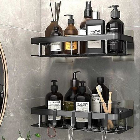 Shower Shelf, 2 Shower Caddies, Shower Organizer No Drilling[co]