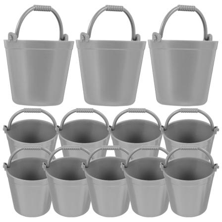 12 st Miniatyrvattenhinkar i Plast, Modellhinkar, Minihus, Vattenfat, Dekoration
