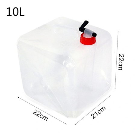 Bärbar hopfällbar vattenbehållare med kran