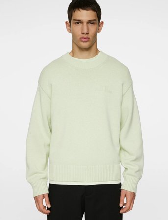 J. Lindeberg Eddy Cotton Wool Crew Neck - Green - L