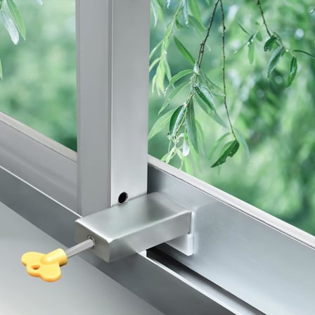 2-pakkaus alumiiniseoksesta valmistettuja turvalukkoja liukuoviin ja -ikkunoihin