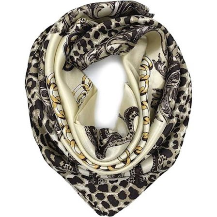 Silkelignende skjerf Damemote Mønster Stor Kvadratisk Sateng Hodeskjerf H