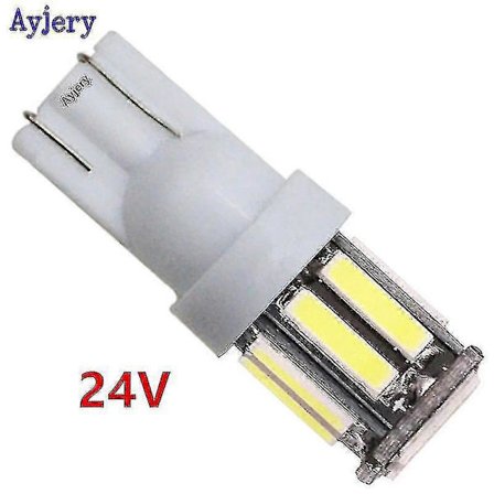 10 kpl 24V LED Kuorma-auto T10 7014 10 SMD W5W 194 168 7020 10 LED Kolikkolamppu Lumor Pysäköintivalo Rekisterikilven valo - Valkoinen -xx