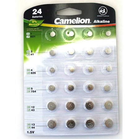 24-Pak - Ulike Batterier Knappecelle / Knappecellebatteri