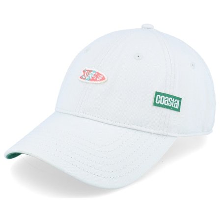 Coastal - Curved Visor Surfsup Light Grey Dad Cap Unconstructed Grey Cap - @ Hatstore