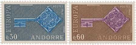 Fransk Andorra 1968 - YT 188/189 - Postfrisk