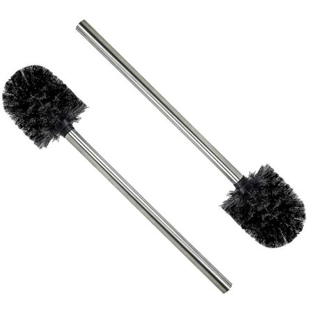 st Toalettborste svart borsthuvud med rostfritt stålhandtag