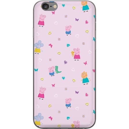 Yhteensopiva Puhelinkuori Apple iPhone 6 Plus Äiti Porsas vauvan rakastava Peppa Pig -kuvitus pehmeissä väreissä lapsiaiheisiin