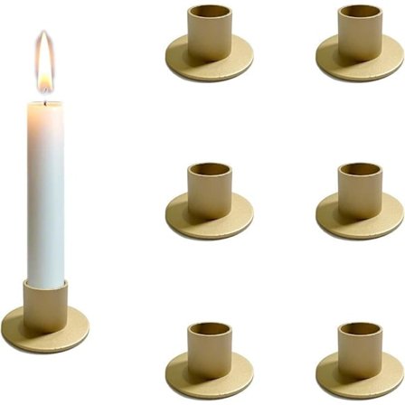 4/6/8/12/16-pack Matt Guld Ljusstake Metall Ljusstake för Bröllop Fest Jul Bord Sovrum