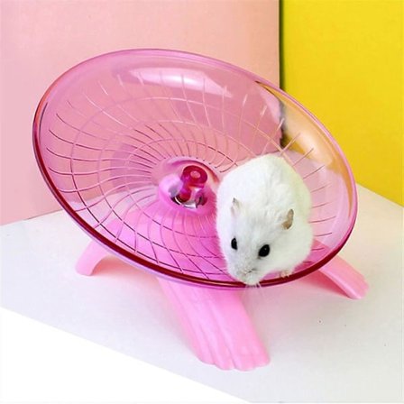Husdjur Hamster Flygande TeFat Träningshjul Hamster Mus Löpande Skiva Leksak Bur Hamster Tillbehör Hamster Hjul Fidget Leksaker (Färg : Rosa)