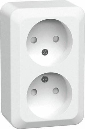 STIKKONTAKT 2-VEIS UTP CONNCET 2 HOME UTEN JORD HVIT