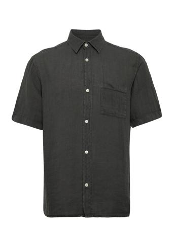 Dyed Linen Slavko Shirt S/S Grey Mads Nørgaard
