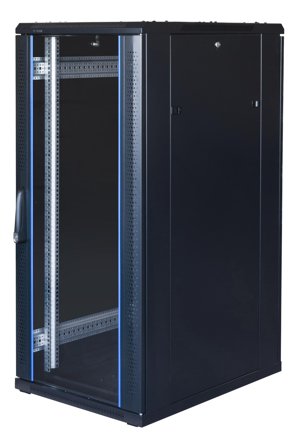 TOTEN G9, 19" floor cabinet, 27U, 600x800, glass front door, black