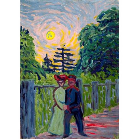 Moonrise, Soldier And Maiden, Ernst Ludwig Kirchner Brun