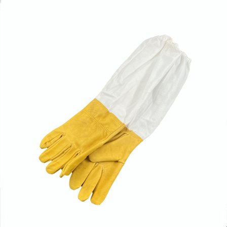 Mehiläishoidon hanskat (keltainen L), suojaavat lampaannahkahanskat pitkillä ja kestävillä hihoilla, ihanteellinen aloittelijoille mehiläishoidossa