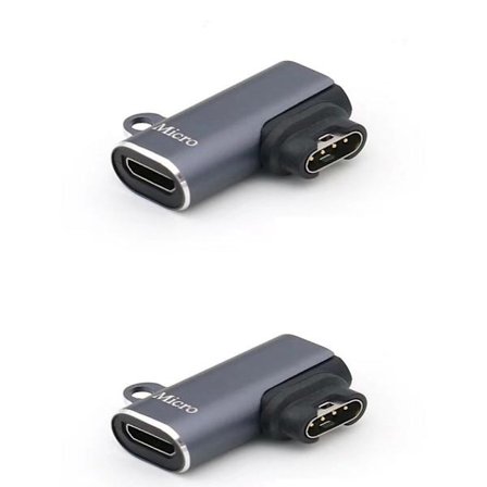 Adapter Micro Hona till Garmin Klocka Sidoböjd - 2-pack, Kompatibel med Garmin Fenix, Forerunner, Approach och Vivoactiv