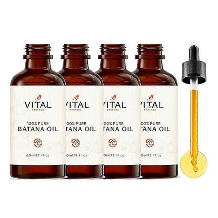 1-5x Vital Strands Ekologisk Batanaolja för Hårväxt för Alla Hårtyper 60ml