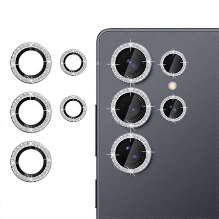 Til Samsung Galaxy S25 Ultra Kameralinse Beskytter Diamant Ring Design Hærdet Glas Linse Film