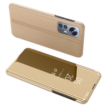 SKALO Xiaomi 12 Pro Clear View Spegel fodral - Guld