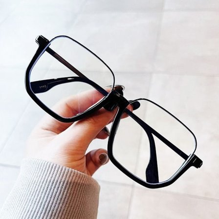 Anti-Blue Light Briller Oversized Briller SORT SORT