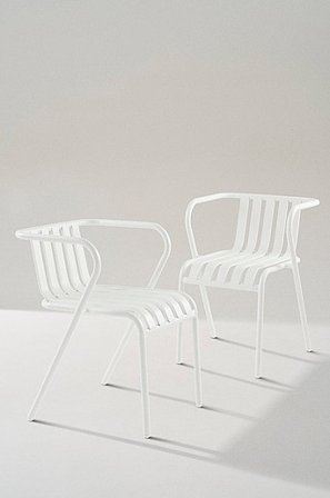 Jotex - Stol Med Armlæn, 2-pak Hvid - NERJA - Køb Havestole & haveskamler hos Jotex