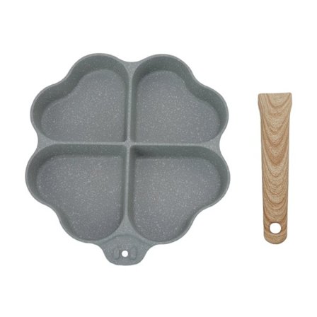 Hjerteformet non-stick æggepande med 4 kopper pandekagepande med håndtag til køkken grøn